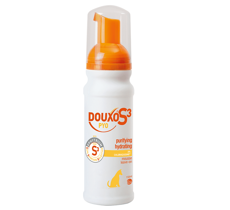 DOUXO S3 Pyo, spumă câini și pisici, antibacteriană / antifungică, flacon, 150ml