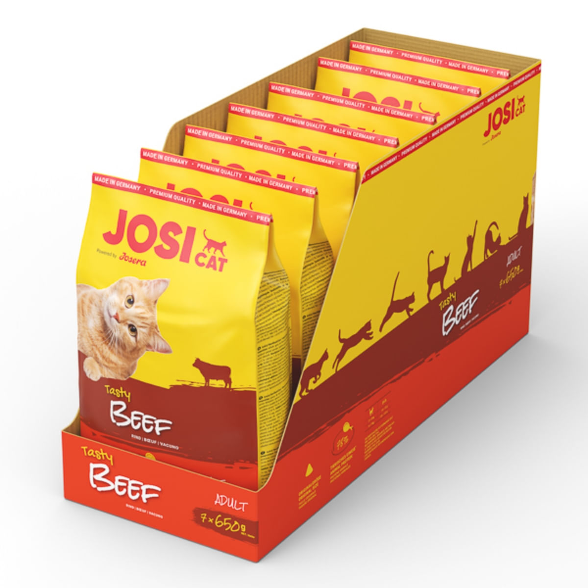 JOSICAT Tasty, Vită, hrană uscată pisici, 650g - 2 | YEO