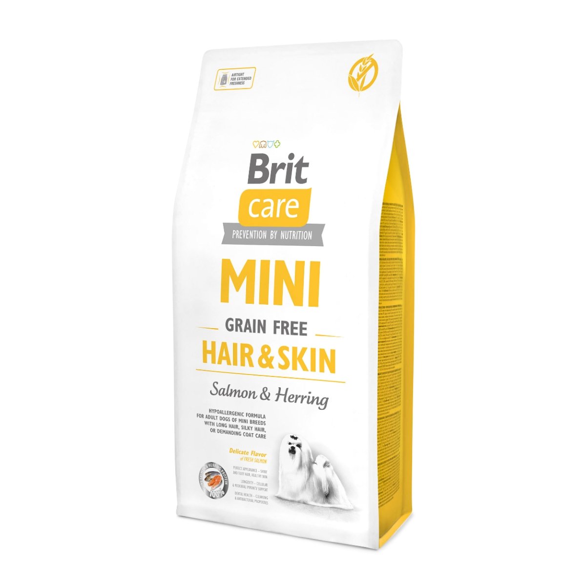 BRIT Care Mini Hair & Skin Adult, XS-S, Somon, hrană uscată fără cereale câini, piele și blană, 7kg - 1 | YEO