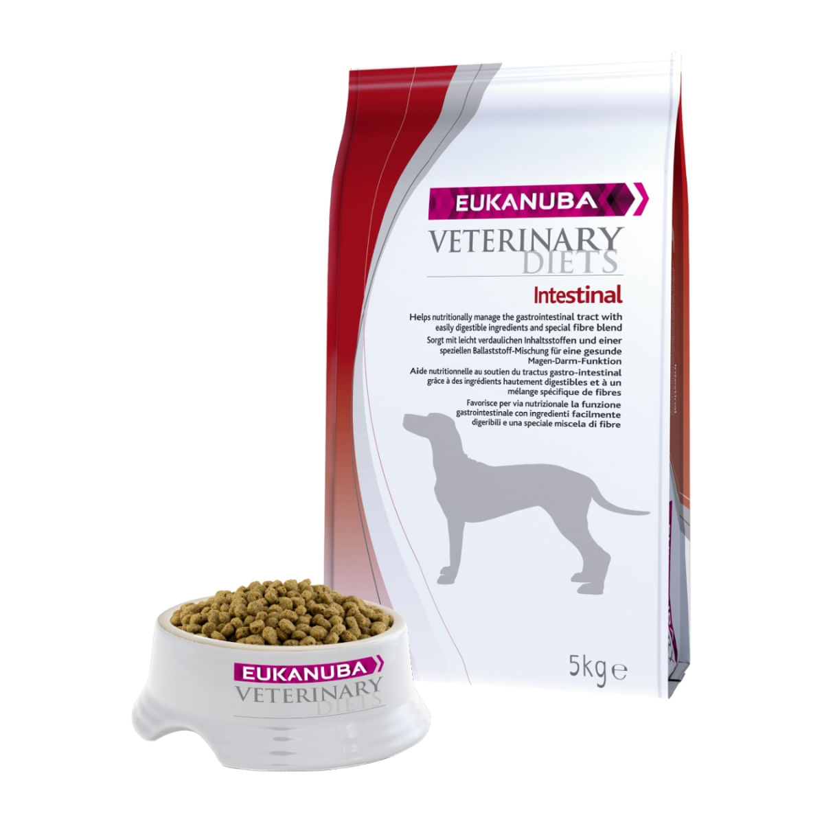 EUKANUBA Veterinary Diets Intestinal, Pui și Curcan, dietă veterinară câini, hrană uscată, afecțiuni digestive, 5kg - 1 | YEO