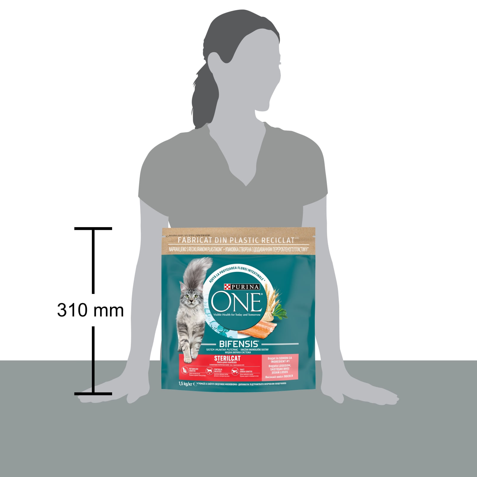 PURINA One Sterilcat, Somon cu Grâu, hrană uscată pisici sterilizate, 1.5kg - 1 | YEO