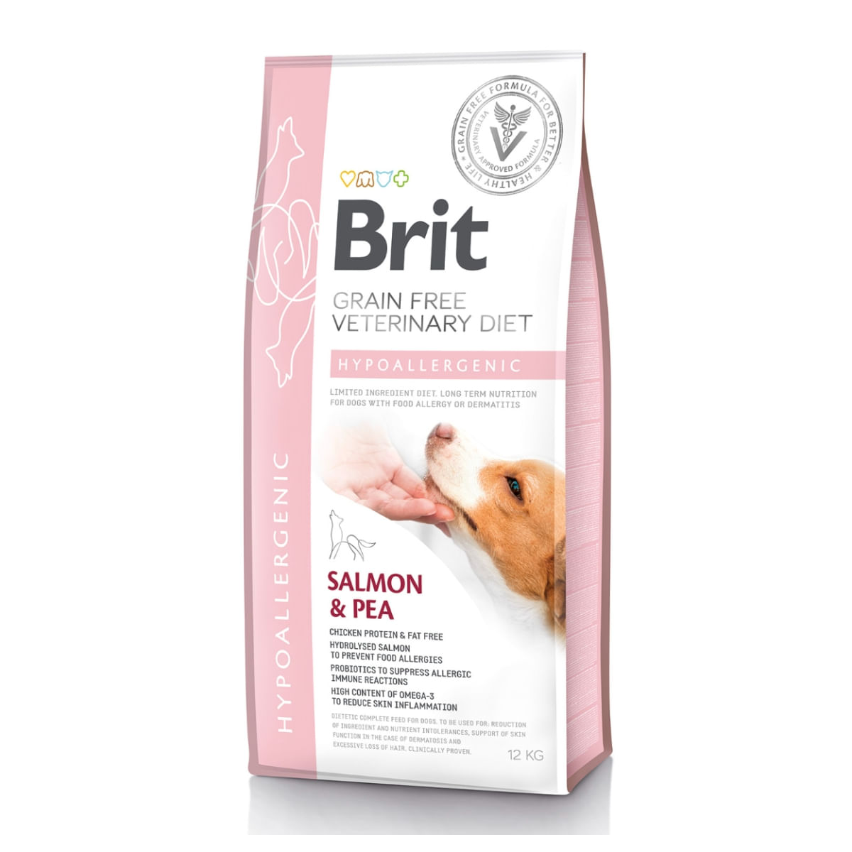 BRIT GF Veterinary Diet Hypoallergenic, Somon cu Mazăre, dietă veterinară câini, hrană uscată fără cerele, afecțiuni digestive și dermatologice BRIT GF Veterinary Diet Hypoallergenic, Somon cu Mazăre, dietă veterinară câini, hrană uscată fără cereale, af