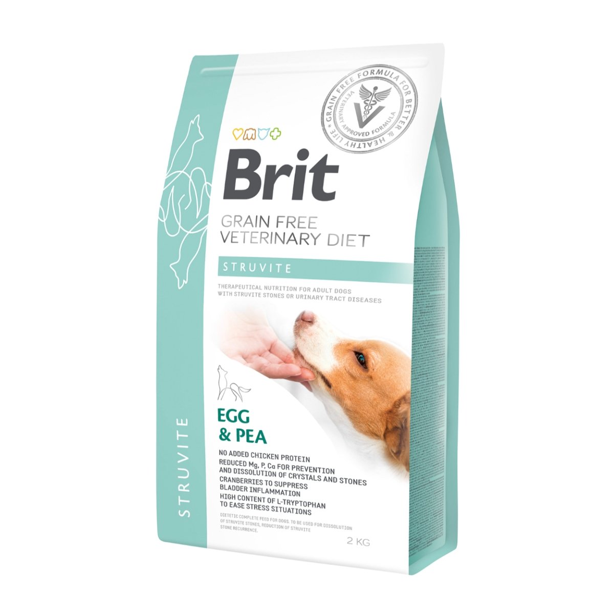 BRIT GF Veterinary Diet Struvite, Ou și Mazăre, dietă veterinară câini, hrană uscată fără cereale, afecțiuni urinare (struviți), 2kg - 1 | YEO