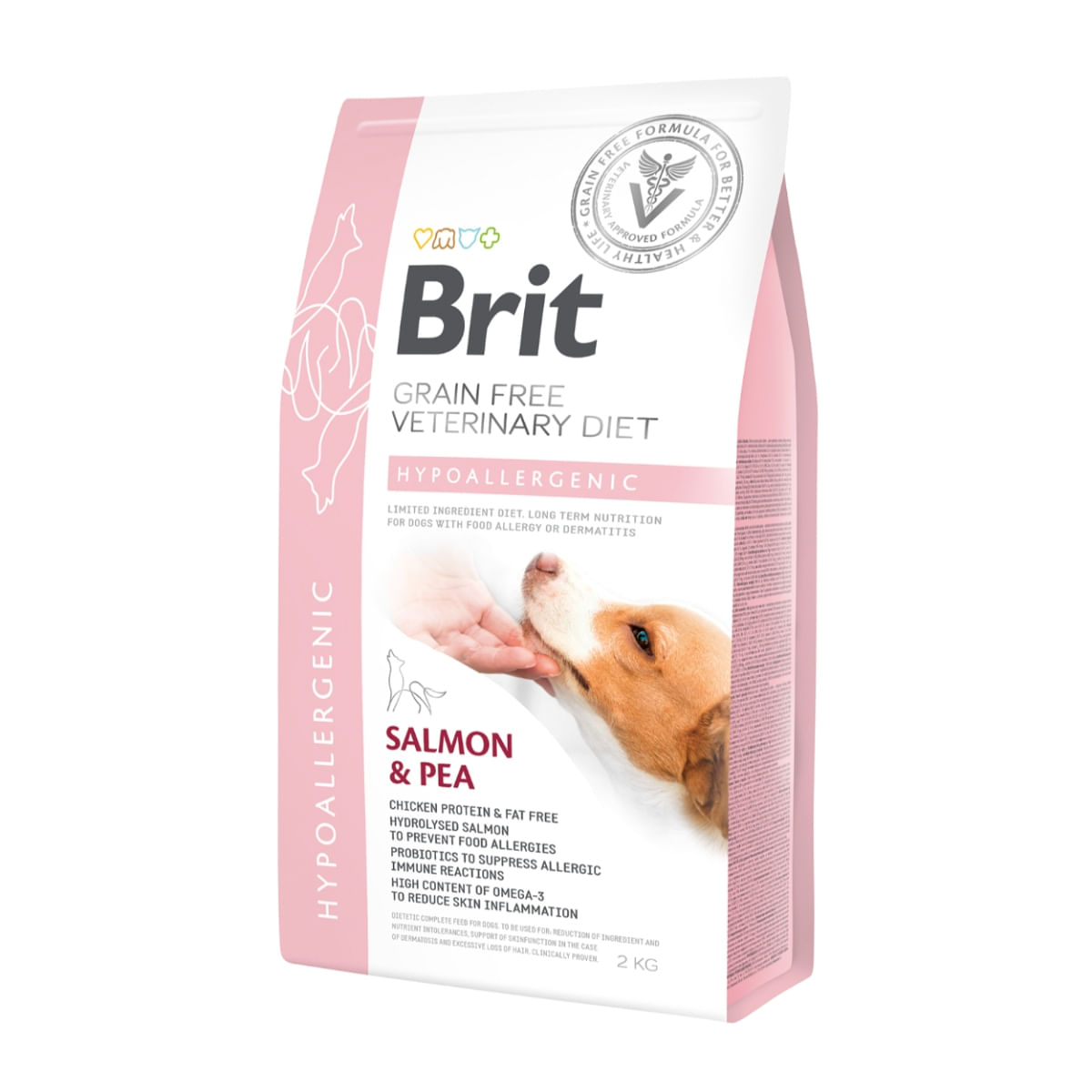 BRIT GF Veterinary Diet Hypoallergenic, Somon cu Mazăre, dietă veterinară câini, hrană uscată fără cerele, afecțiuni digestive și dermatologice BRIT GF Veterinary Diet Hypoallergenic, Somon cu Mazăre, dietă veterinară câini, hrană uscată fără cereale, af