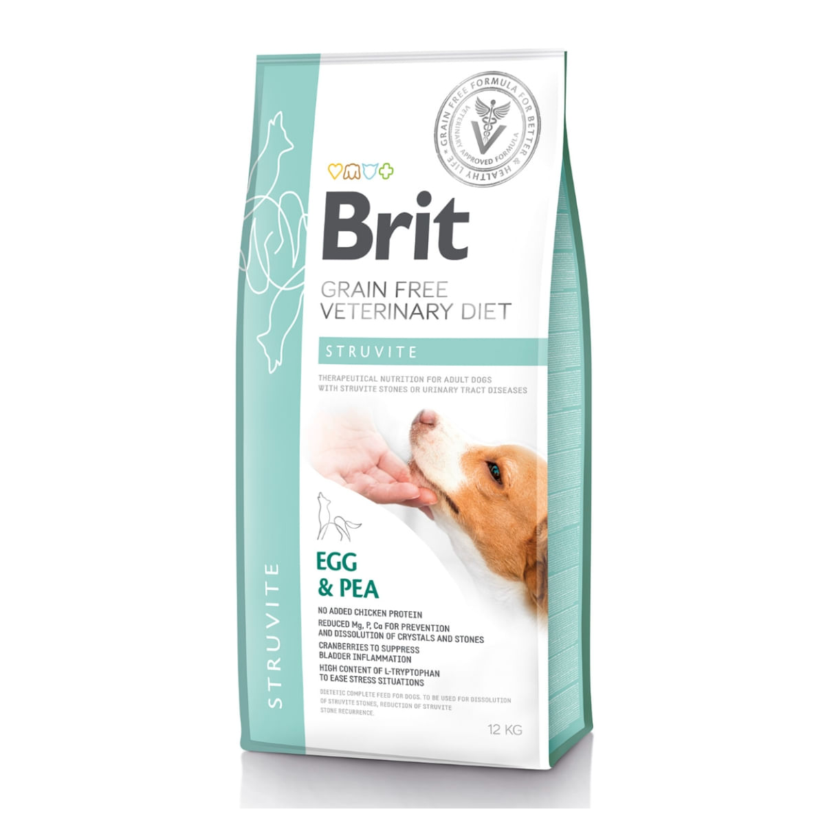 BRIT GF Veterinary Diet Struvite, Ou și Mazăre, dietă veterinară câini, hrană uscată fără cereale, afecțiuni urinare (struviți), 12kg - 1 | YEO