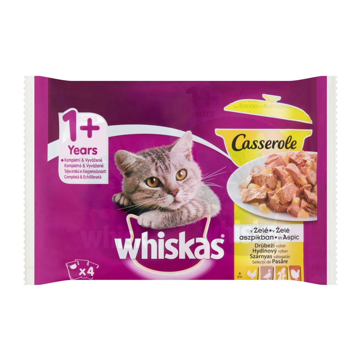 Whiskas Multipack Casserole Selectii Pasare, 4x85 g - 1 | YEO