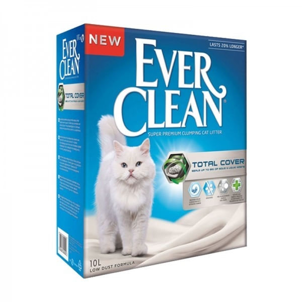 EVER CLEAN Total Cover, neparfumat, așternut igienic pisici, granule, bentonită, aglomerant, fără praf, 10l