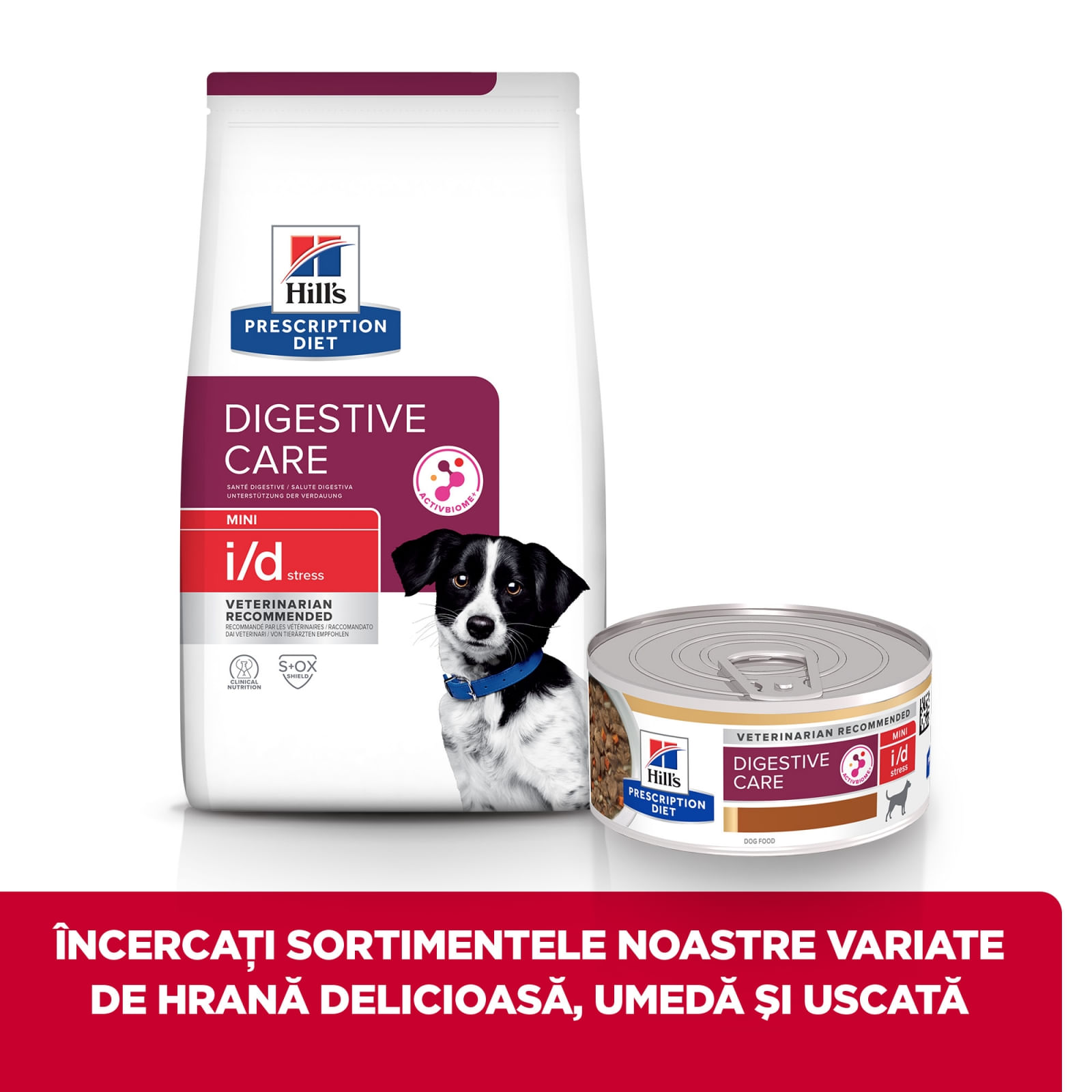 HILL&#039;S Prescription Diet i/d Digestive Care Stress, Pui cu Legume, dietă veterinară câini, conservă hrană umedă, sistem digestiv, (în sos), 156g
