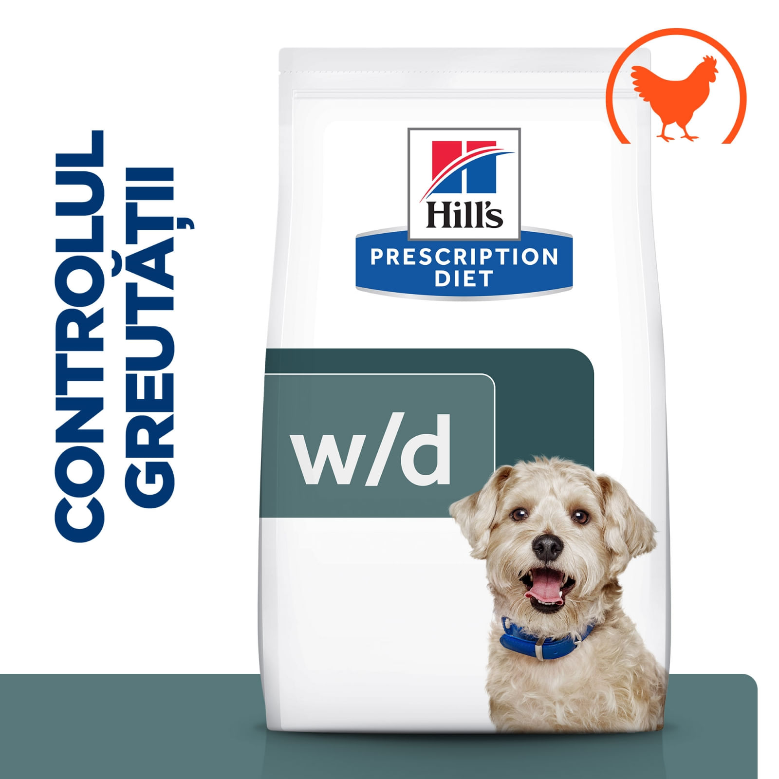 HILL\'S Prescription Diet w/d Diabetes Care, Pui, dietă veterinară câini, hrană uscată, afecțiuni metabolice (diabet) HILL\'S Prescription Diet w/d Diabetes Care, Pui, dietă veterinară câini, hrană uscată, metabolism (obezitate si diabet), 1.5kg - 3 | YEO