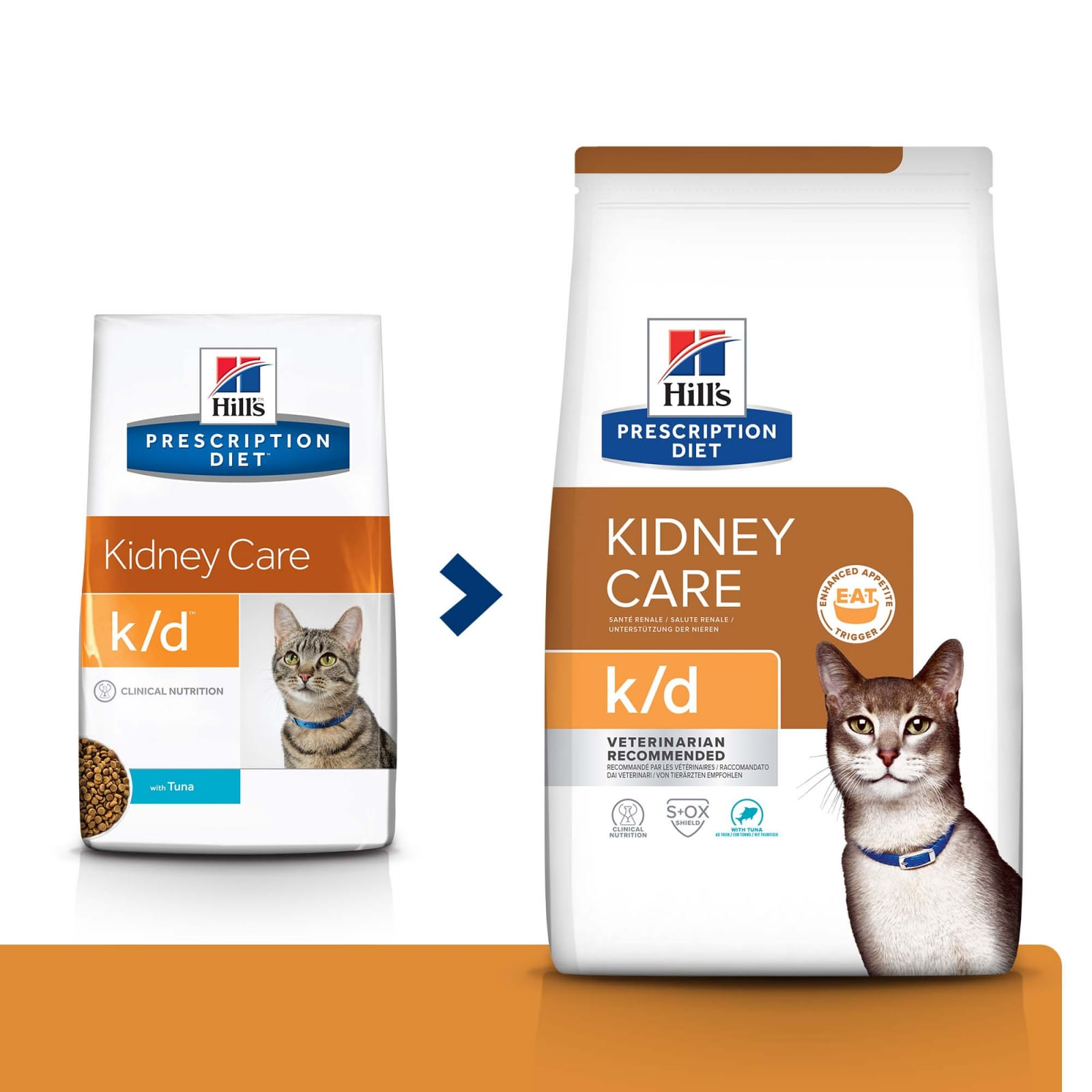HILL\'S Prescription Diet k/d Kidney Care, Ton, dietă veterinară pisici, hrană uscată, afecțiuni renale HILL\'S Prescription Diet k/d Kidney Care, Ton, dietă veterinară pisici, hrană uscată, sistem renal, 3kg - 1 | YEO