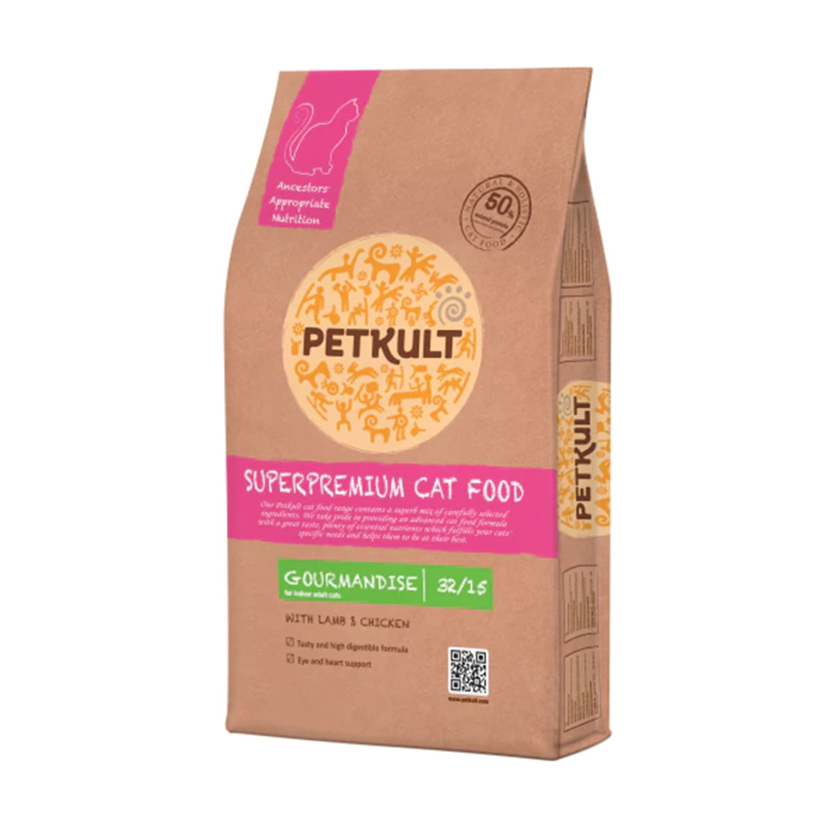 PETKULT Superpremium Gourmandise 32/15, Miel şi Pui, hrană uscată pisici, 2kg