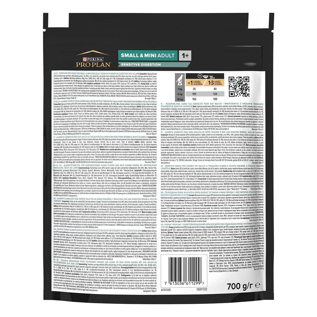 PURINA Pro Plan Sensitive Digestion Adult XS-S, Miel, hrană uscată câini, sensibilități digestive, 700g - 1 | YEO