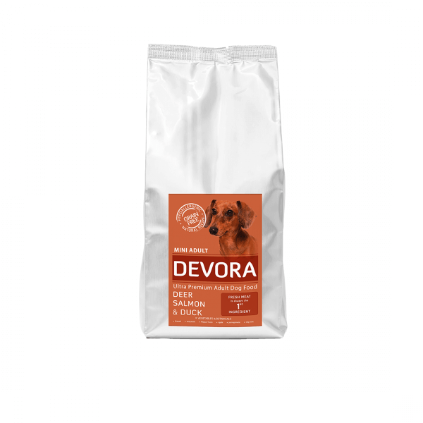 Devora Grain Free Dog Mini Adult cu Caprioara, Somon si Rata Devora Grain Free Dog  Mini Adult cu Caprioara, Somon si Rata, 7.5 kg