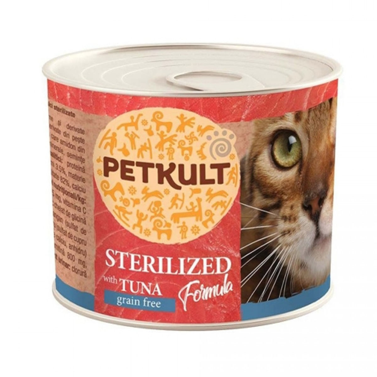 PETKULT Sterilised, Ton, conservă hrană umedă fără cereale pisici, 185g - 1 | YEO