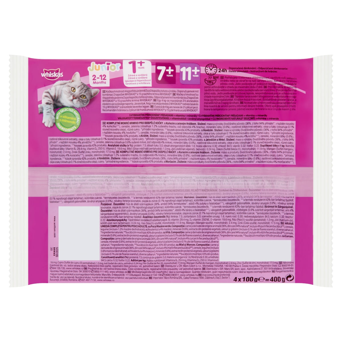 WHISKAS Selecții Clasice, 4 arome, pachet mixt, hrană umedă pisici, (în sos) WHISKAS Selecții Clasice, 4 arome, pachet mixt, plic hrană umedă pisici, (în sos), 100g x 4 - 3 | YEO