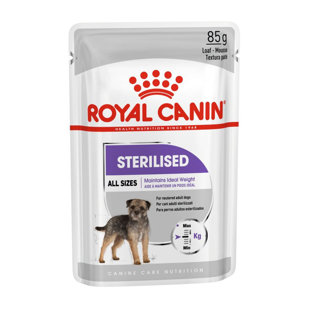 Royal Canin Sterilised Adult, hrană umedă câini sterilizați, (pate) Royal Canin Sterilised Adult, plic hrană umedă câini sterilizați, (pate), 85g