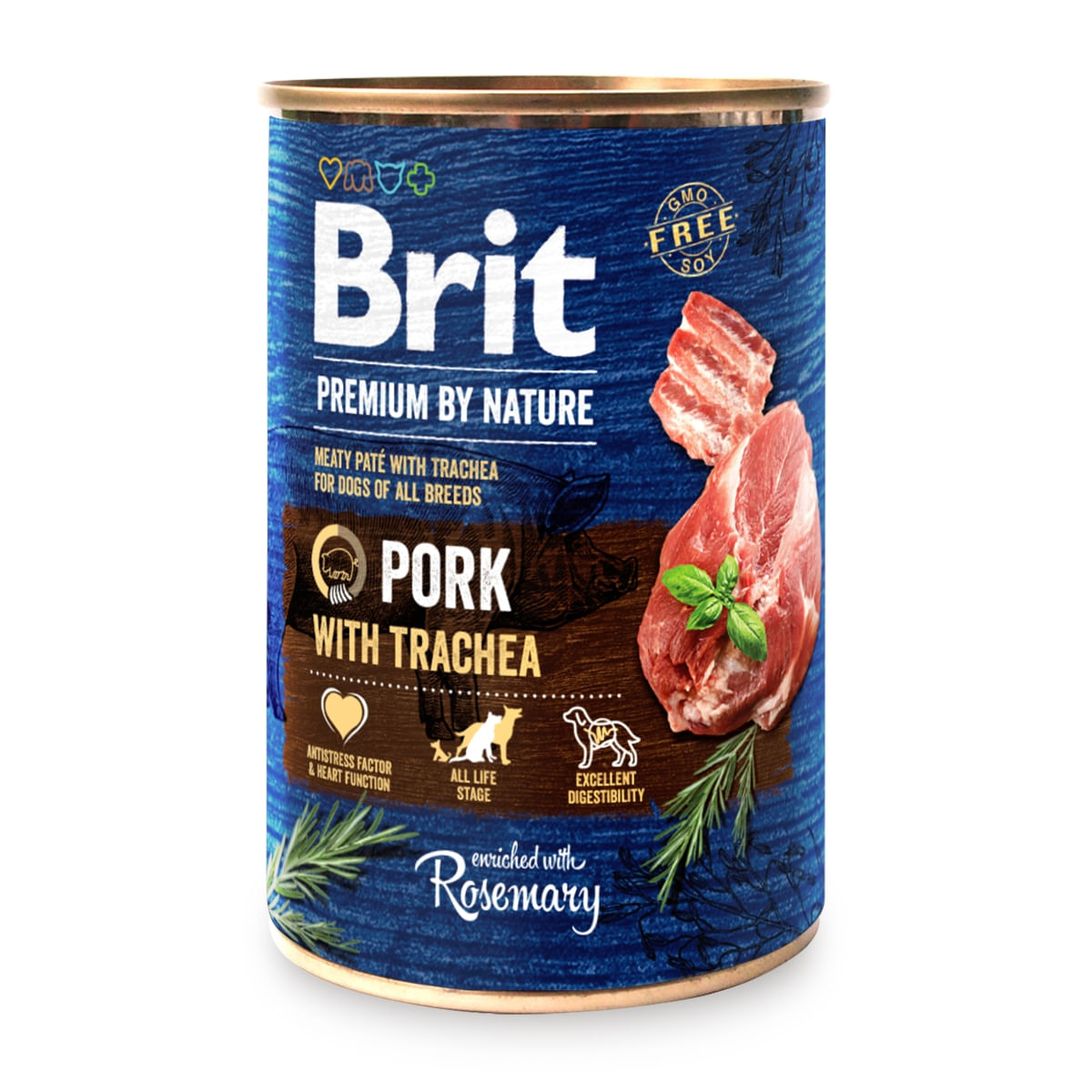 BRIT Premium By Nature, Porc și Trahee, conservă hrană umedă fără cereale câini, (pate), 800g - 1 | YEO