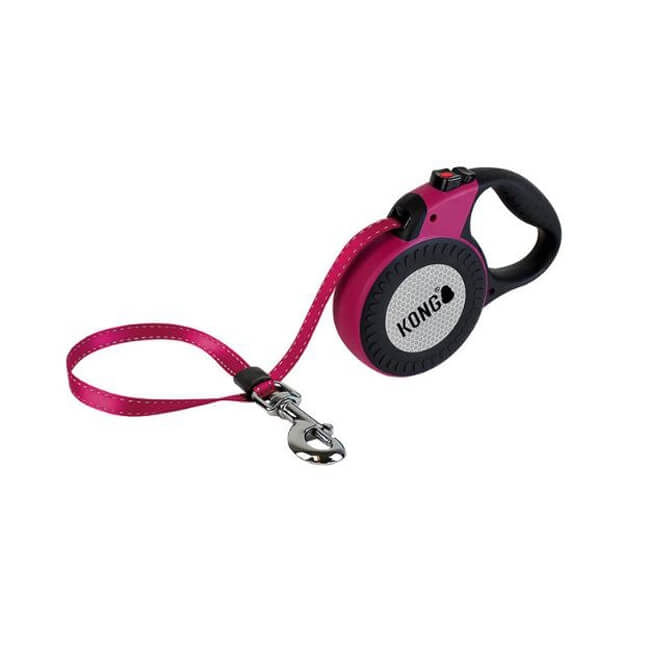 Lesa Retractabila Kong Reflect M, 5m-30 Kg, Fucsia