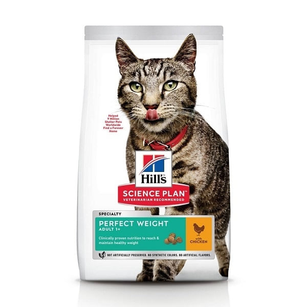 Hill\'s SP Feline Adult Perfect Weight cu Pui, 2.5 Kg