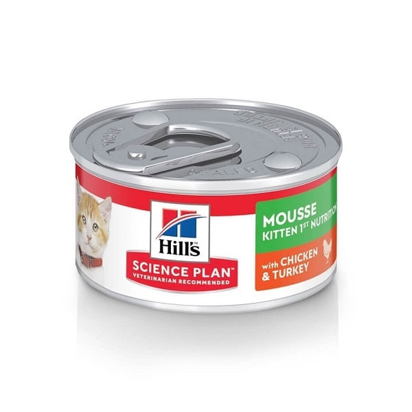 Hill\'s SP Feline Kitten Mousse Pui, si Curcan, 82 g Hill\'s SP Feline Kitten Mousse Pui, si Curcan, bax, 82g x 6buc - 1 | YEO