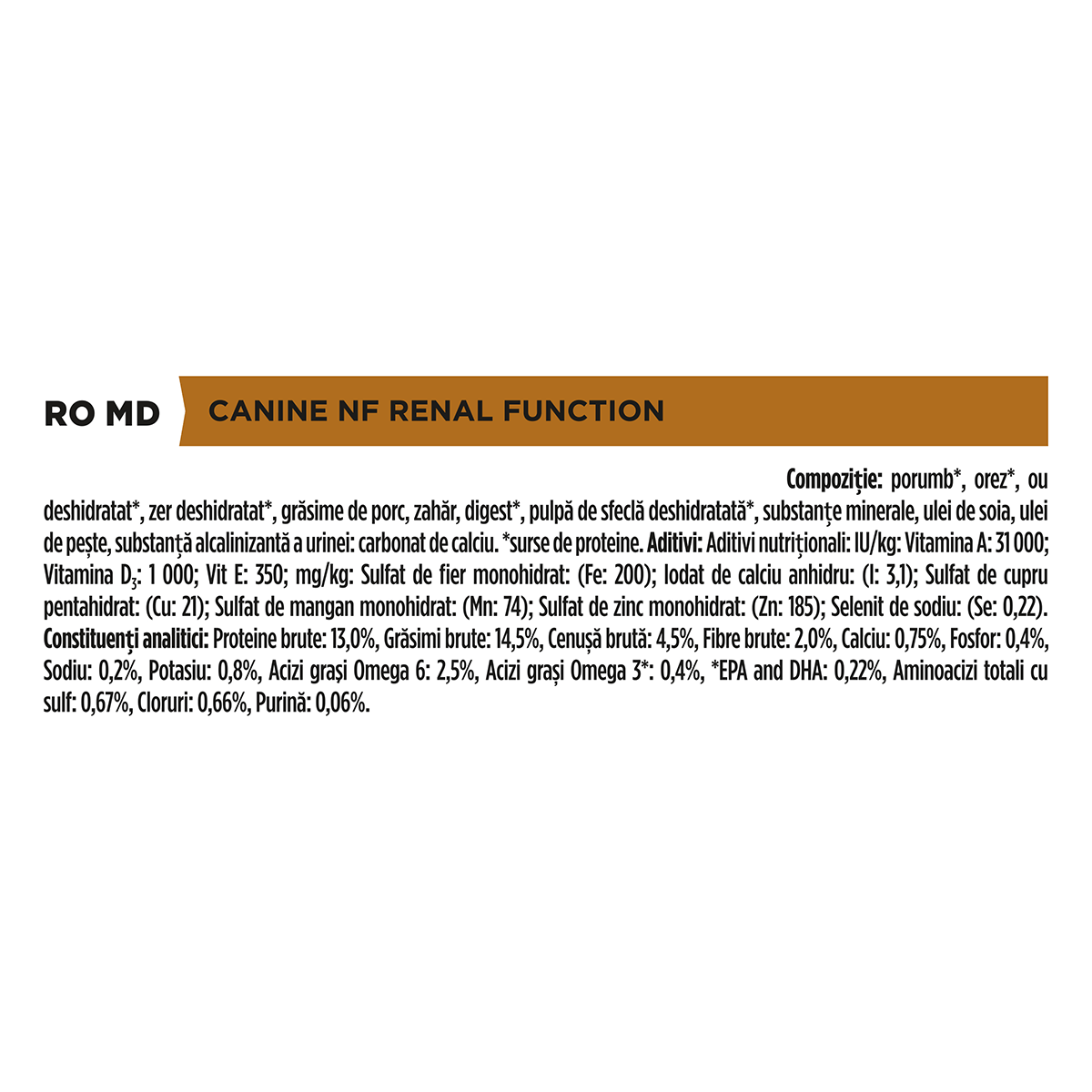 PURINA Pro Plan Veterinary Diets Renal Function, dietă veterinară câini, hrană uscată, afecțiuni renale, 3kg