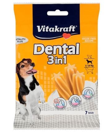 RECOMPENSE VITAKRAFT DENTAL SNACK 3IN1 SMALL, 120 G