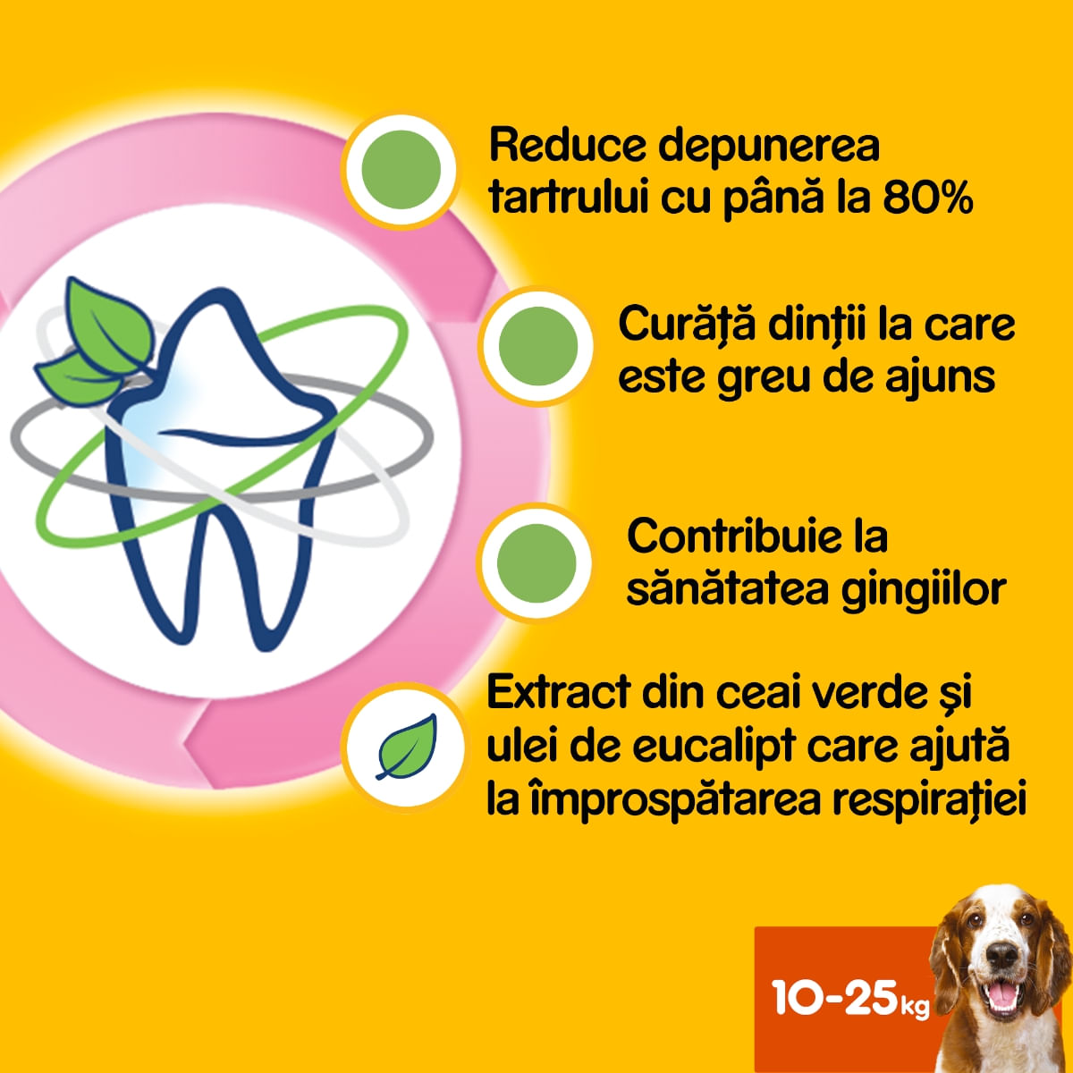 PEDIGREE DentaStix Daily Fresh, recompense câini talie medie, batoane, ceai verde, 7buc - 1 | YEO