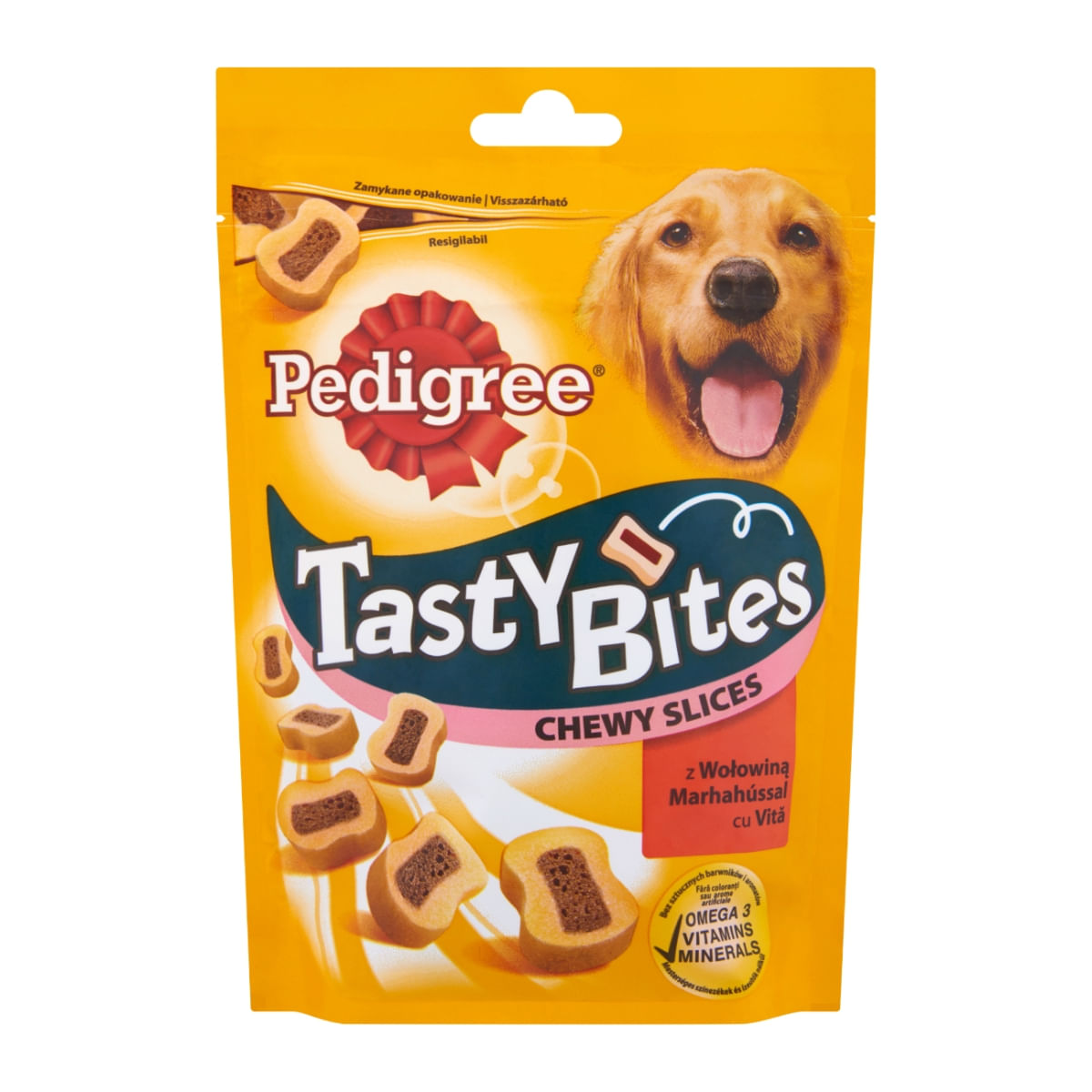 PEDIGREE Tasty Bites, recompense câini, feliuțe cu branză, 155g - 1 | YEO