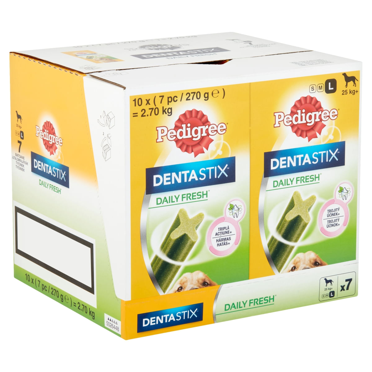 PEDIGREE DentaStix Daily Fresh, recompense câini talie mare, batoane, ceai verde, 7buc