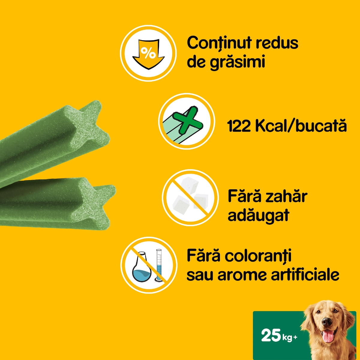 PEDIGREE DentaStix Daily Fresh, recompense câini talie mare, batoane, ceai verde, 7buc