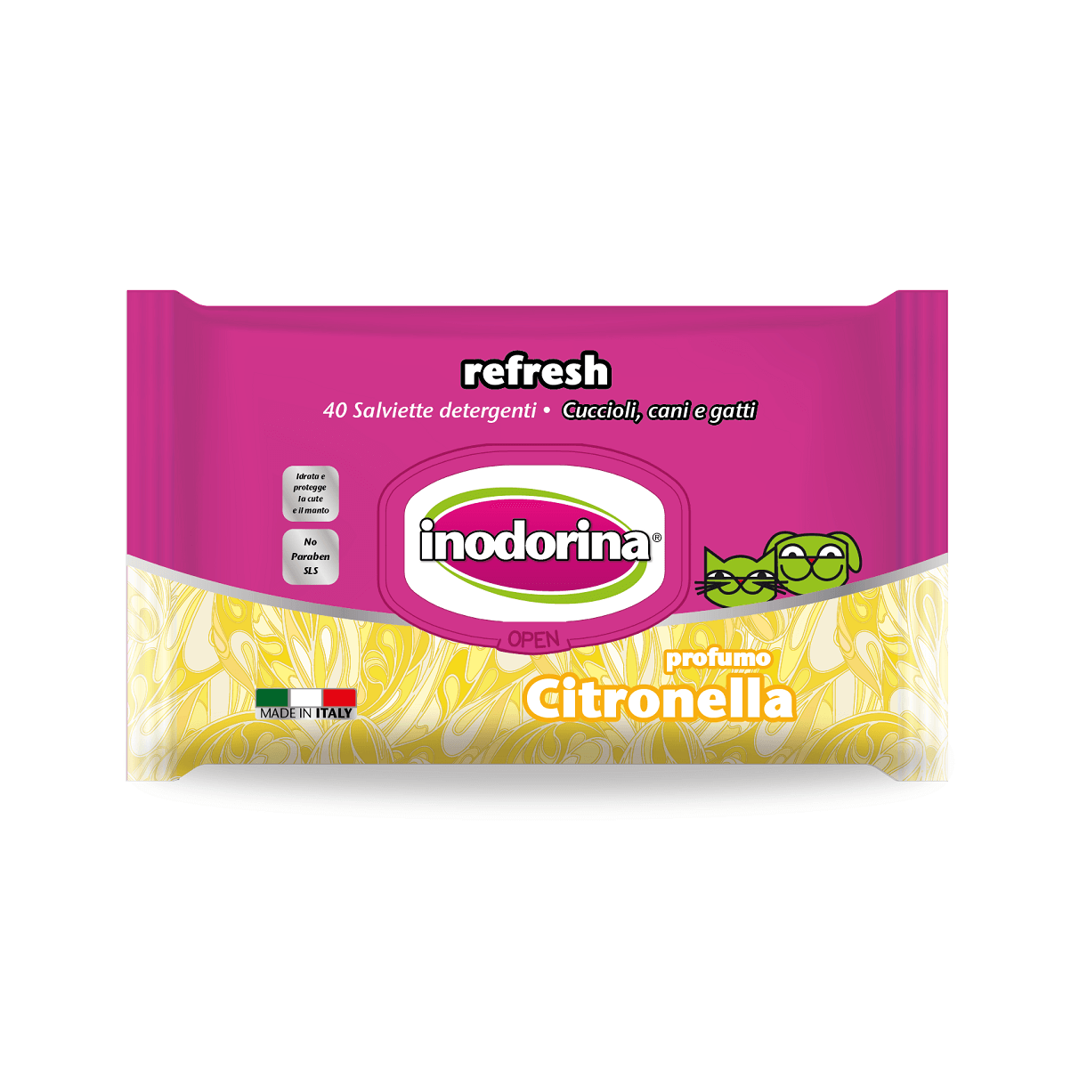 Servetele Inodorina Refresh Citronel, 40 Buc