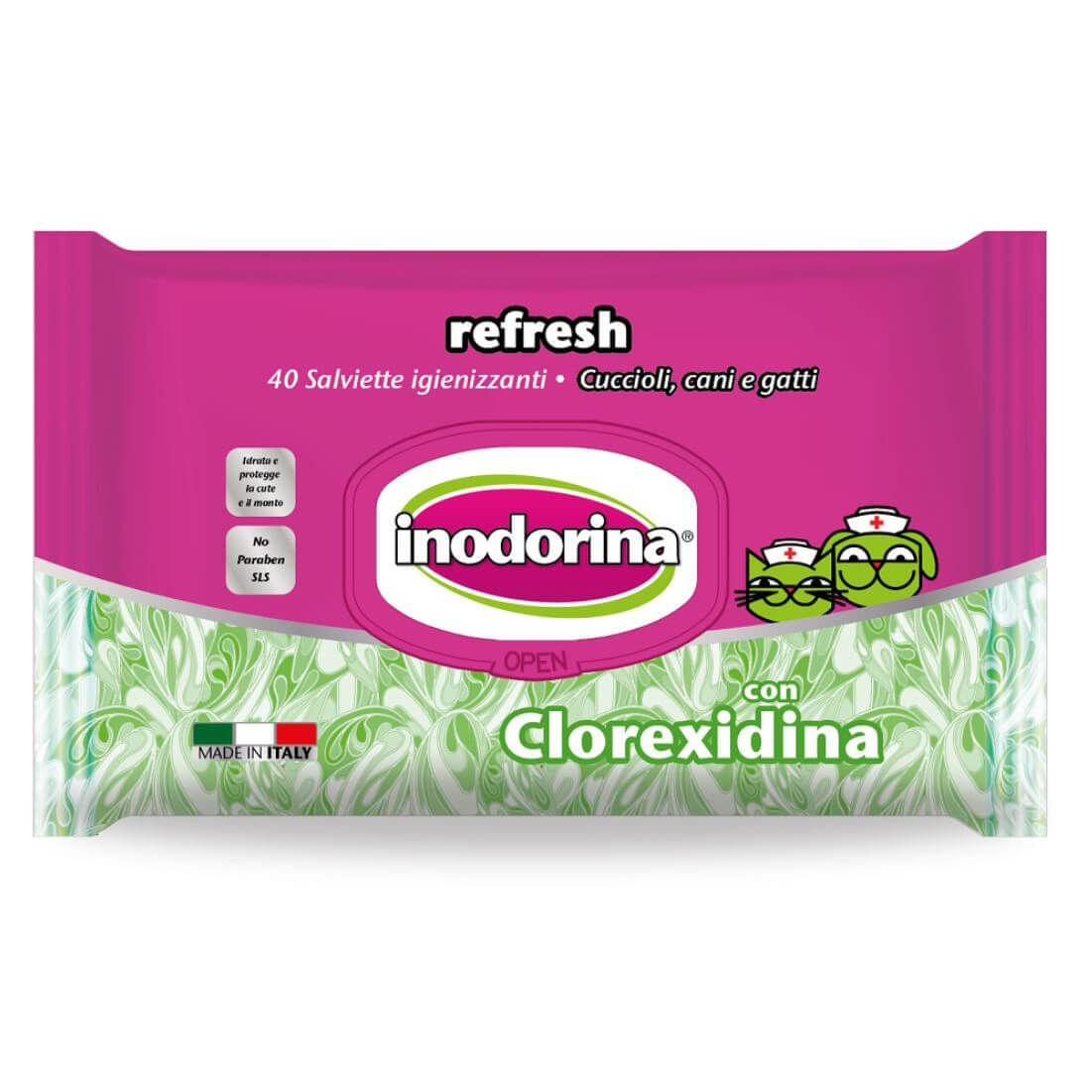 Servetele Inodorina Refresh Clorexidine, 40 Buc - 1 | YEO