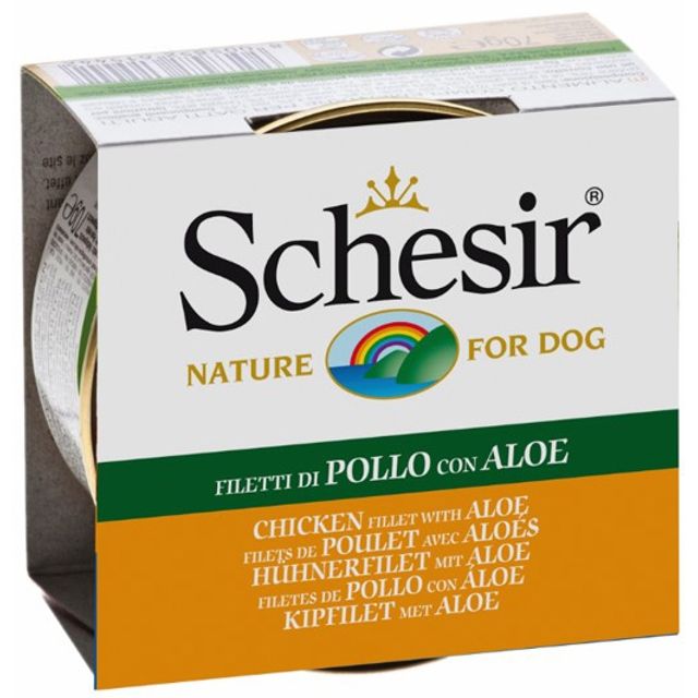 Schesir Dog Adult Pui si Aloe, 150 g