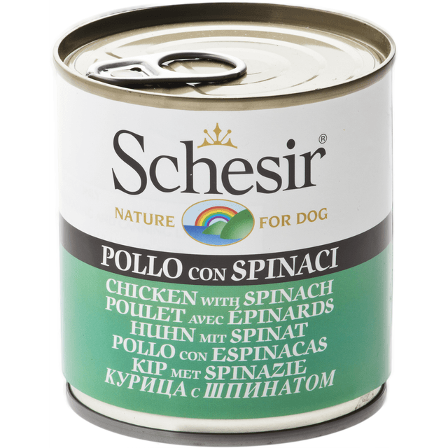 Schesir Dog Adult Pui si Spanac, 285 g