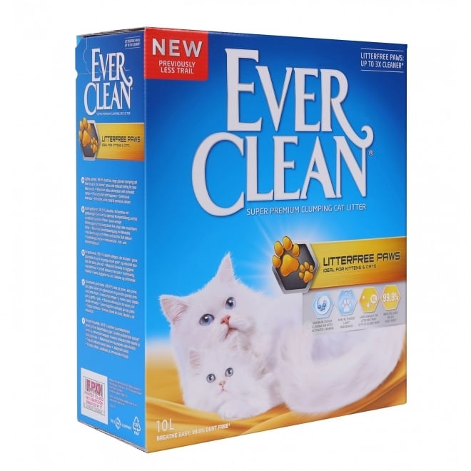 EVER CLEAN LitterFree Paws, Fresh, așternut igienic pisici, granule, bentonită, aglomerant, neutralizare mirosuri, 10l
