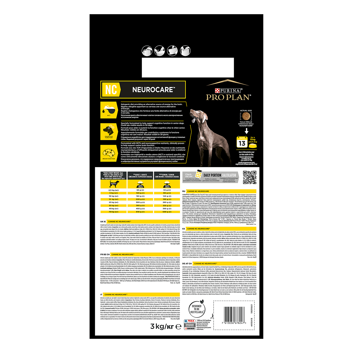 PURINA Pro Plan Veterinary Diets NeuroCare, dietă veterinară câini, hrană uscată, suport neurologic, 3kg