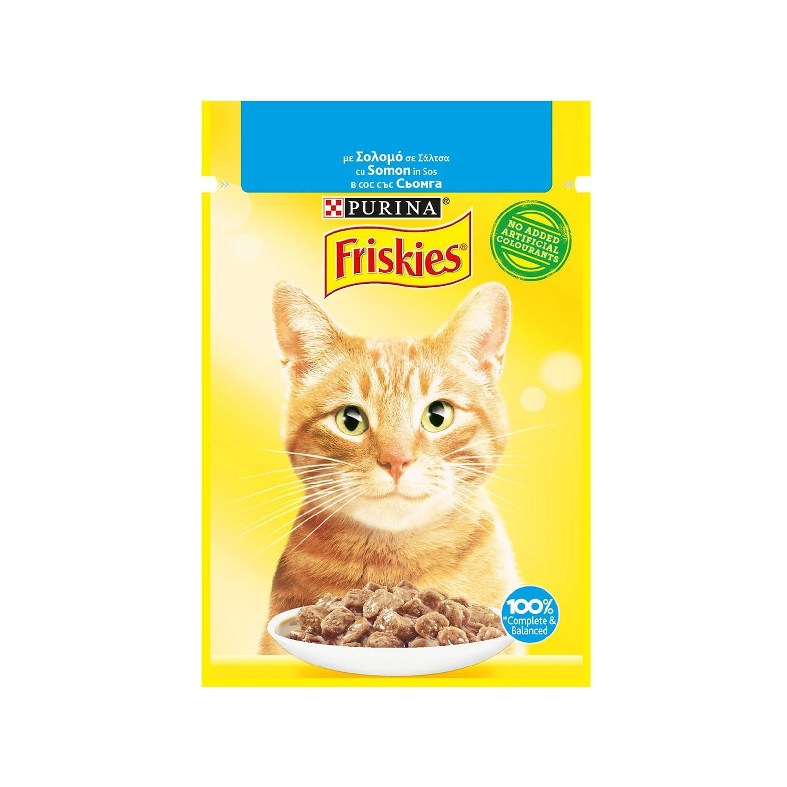 PURINA Friskies Adult, Somon, plic hrană umedă pisici, (în sos), 85g