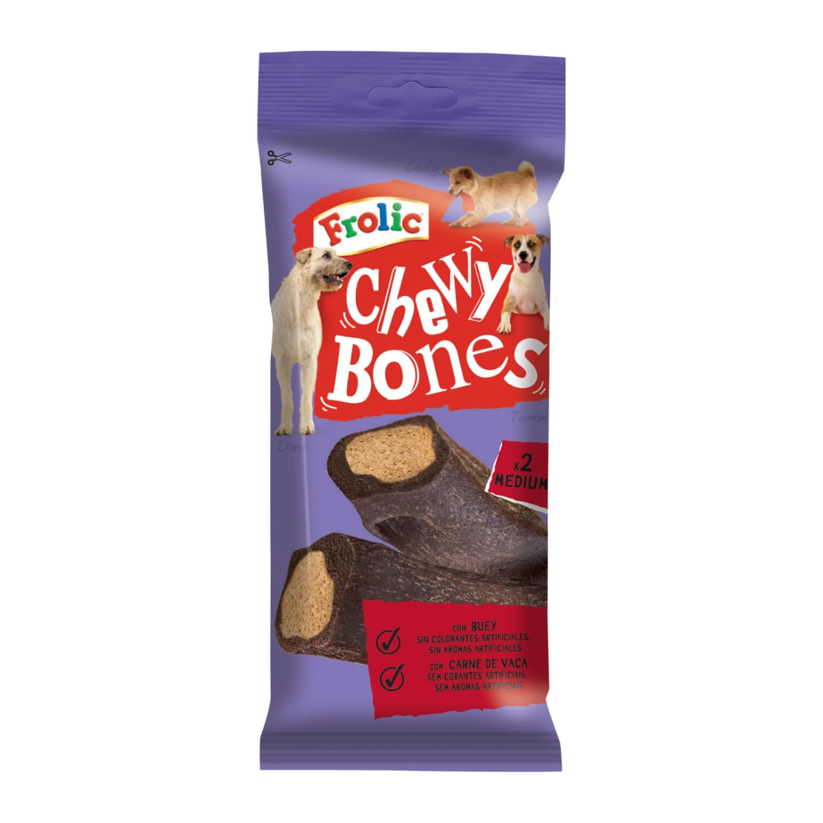 FROLIC Chewie Bones, recompense câini, batoane, Vită, 2 buc, 170g