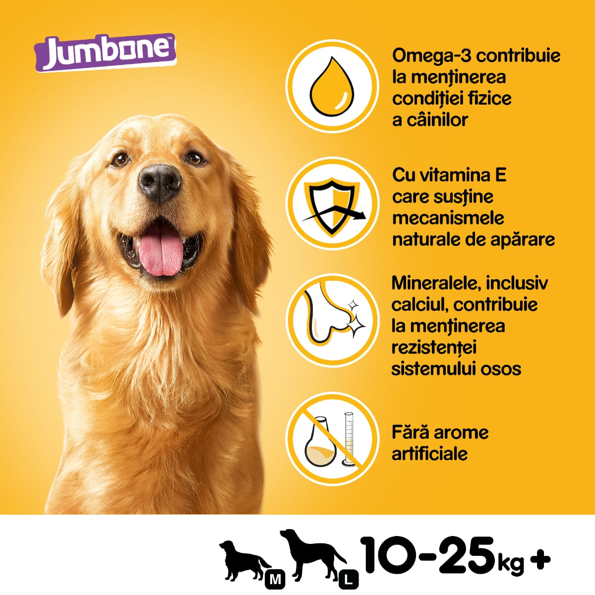 PEDIGREE Jumbone Medium, recompense câini, Vită și Pasăre, batoane, 2 buc, 180g - 1 | YEO