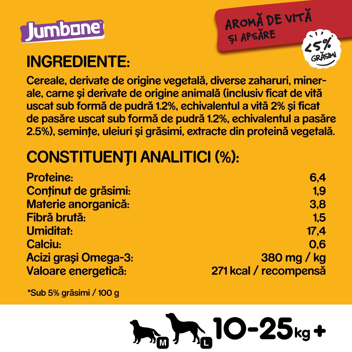 PEDIGREE Jumbone Medium, recompense câini, Vită și Pasăre, batoane, 2 buc, 180g - 2 | YEO