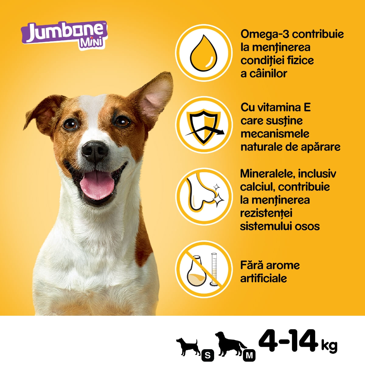 PEDIGREE Jumbone Mini, recompense câini, Vită și Pasăre, batoane, 4 buc, 160g