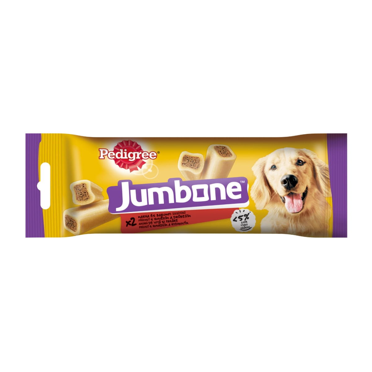 PEDIGREE Jumbone Medium, recompense câini, Vită și Pasăre, batoane, 2 buc, 180g - 1 | YEO