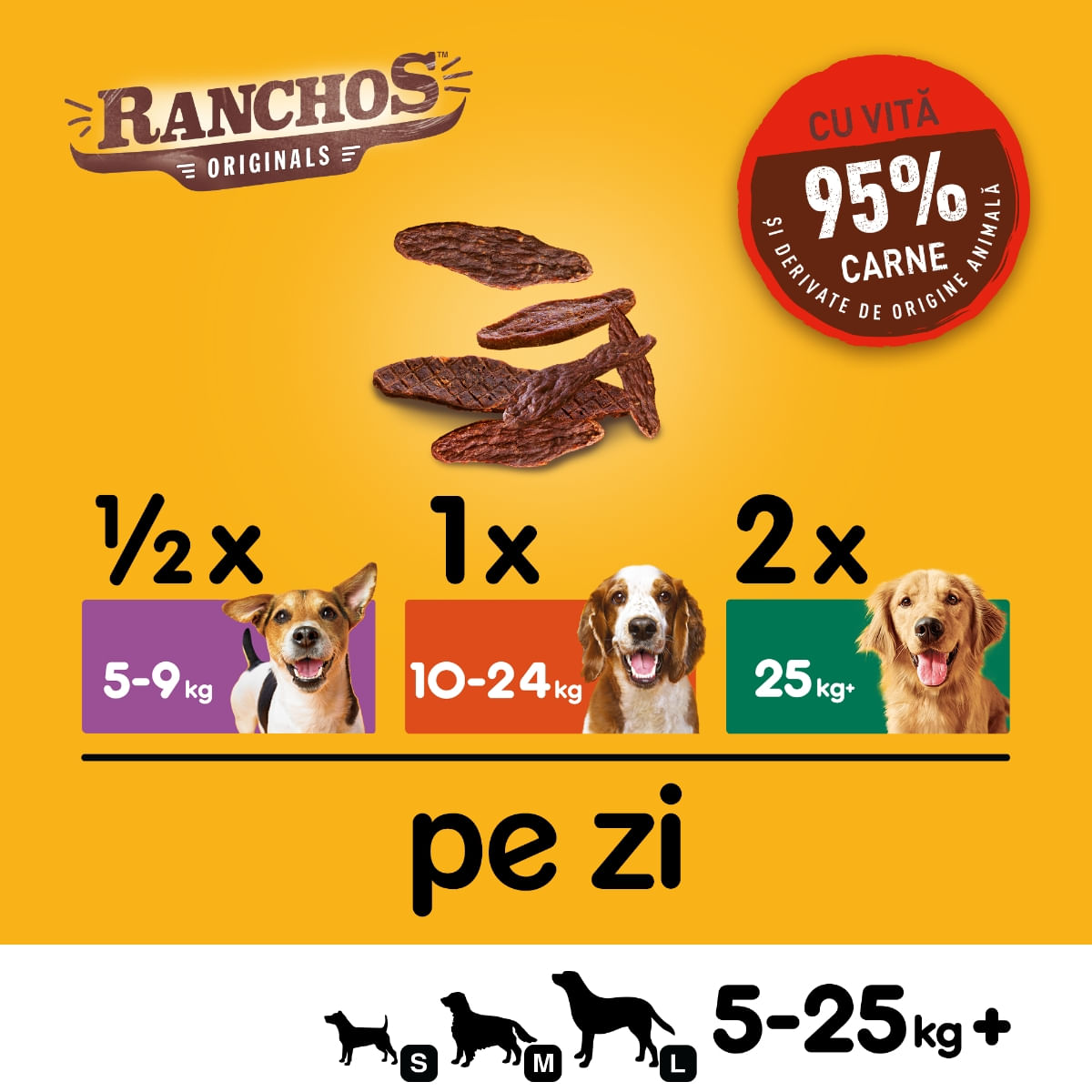 PEDIGREE Ranchos, recompense câini, fâșii uscate, Vită, 70g - 3 | YEO