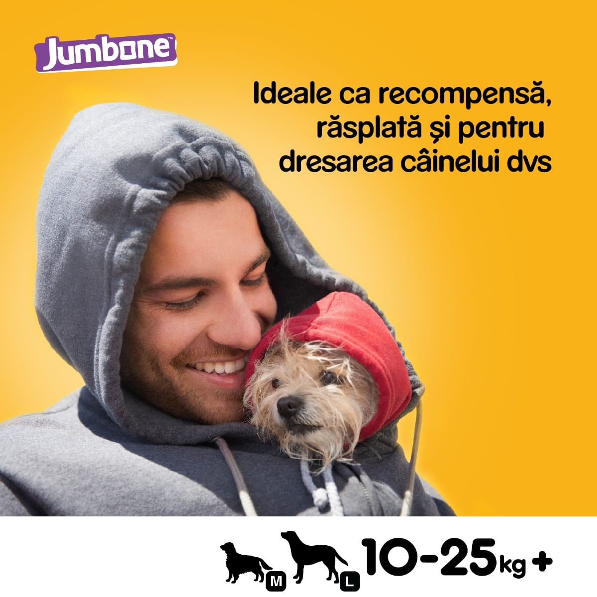 PEDIGREE Jumbone Medium, recompense câini, Vită și Pasăre, batoane, 2 buc, 180g