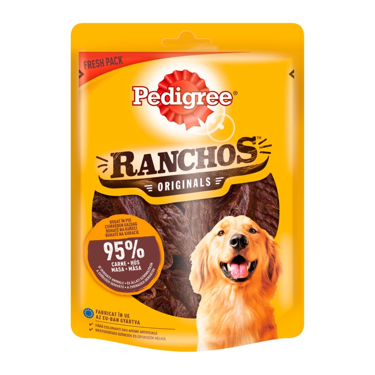 PEDIGREE Ranchos, recompense câini, fâșii uscate, Pui, 70g - 1 | YEO