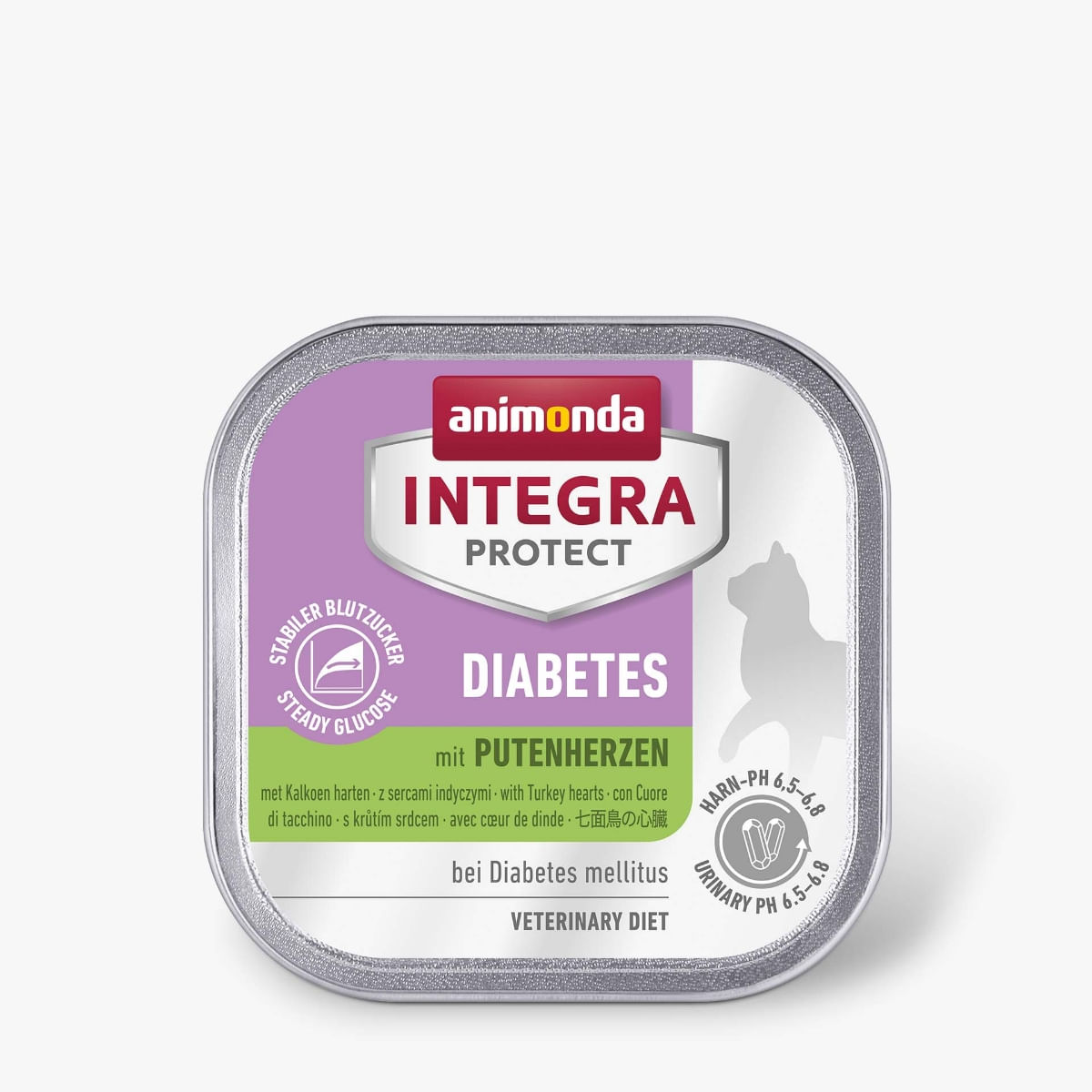 INTEGRA PROTECT Diabetes, Inimi de Curcan, dietă veterinară, tăviță hrană umedă fără cereale pisici, diabet, (în aspic), 100g - 1 | YEO