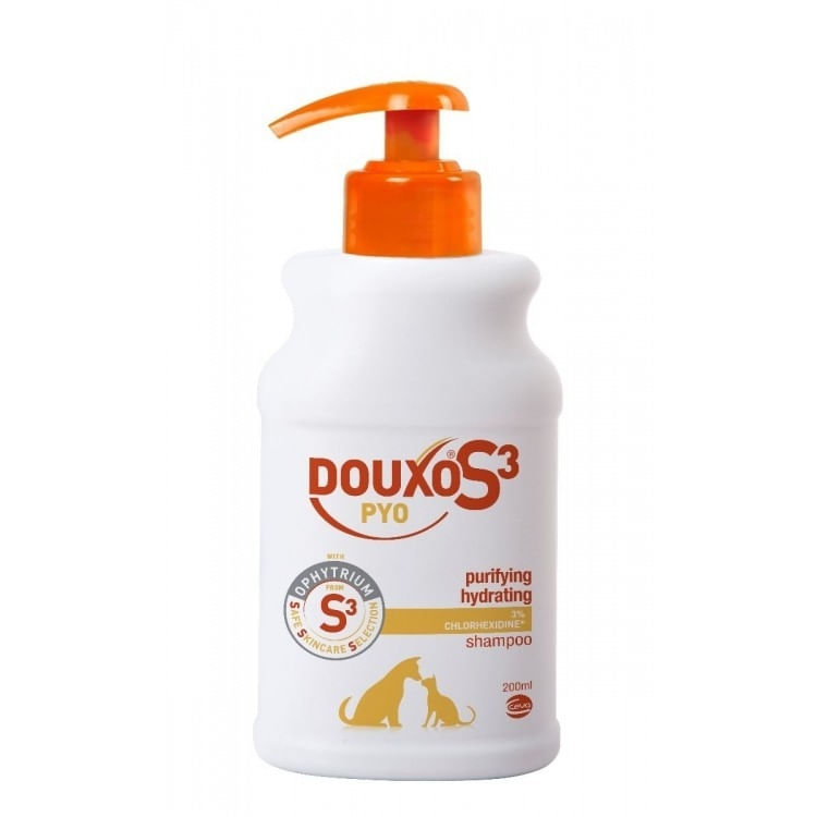 DOUXO S3 Pyo, șampon câini și pisici, antibacterian / antifungic, flacon, 200ml