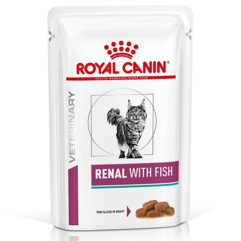 Royal Canin Veterinary Diet Renal Fish Pachet Royal Canin Felin Renal cu Peste 12 x 85 g