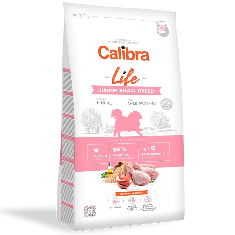 Calibra Dog Life Junior Small Breed cu Pui, 1.5 Kg