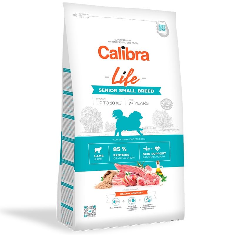 Calibra Dog Life Senior Small Breed cu Miel, 1.5 Kg